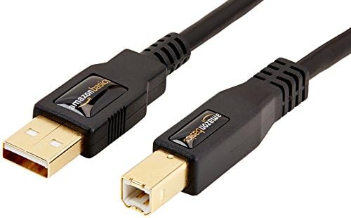 Basics USB 2.0 Yazıcı Kablosu-A-Erkek - B-Erkek-16 Fit (4,8 Metre), Siyah, 24 Paket
