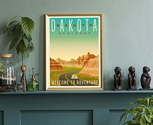 SouthDakota, Retro Tarzı Seyahat Posteri, Vintage Rustik Poster Baskı, Ev Ofis duvar Dekorasyon, güney Dakota Eyalet Haritası