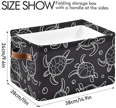 Depolama Sepeti Hayvan Kaplumbağa Desen saklama kutusu Kolu ile Katlanabilir Dikdörtgen kumaş organizatör Sepeti için Ev Yatak
