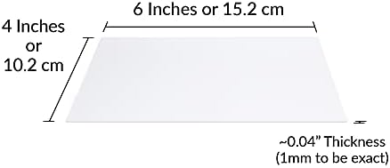 SimbaLux Akrilik Levha Temizle Cast Pleksiglas 4” x 6” 0.04 Kalın (1mm) Paketi 5 Şeffaf Plastik Pleksi Cam Kurulu ile Koruyucu