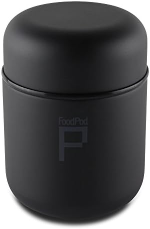 Pioneer Paslanmaz Çelik Vakum Yalıtımlı Sızdırmaz Foodpod Kapsül Flask 6 Saat Sıcak 24 Saat Soğuk, Mat Siyah, 280 ml