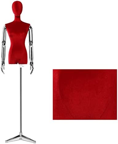GXFWJD Kadın Manken Torso Vücut Mankeni Elbise Formu ile Arms ve Kafa Pinnable Mankeni Yüksekliği Ayarlanabilir Tripod Standı