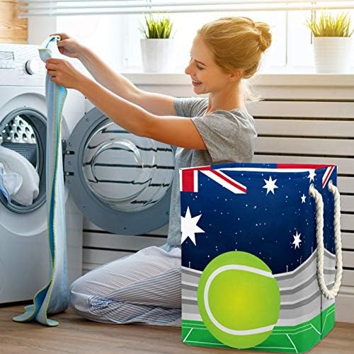 Çamaşır Sepeti Avustralya Tenis İNGILTERE İngiliz Bayrağı Katlanabilir Keten Çamaşır Depolama Sepeti Kolları ile Ayrılabilir