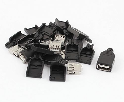 Aexıt 10 ADET USB Bilgisayar 2.0 Tip A Dişi Soket Adaptör Konnektörü w USB Kabloları Plastik Kapak