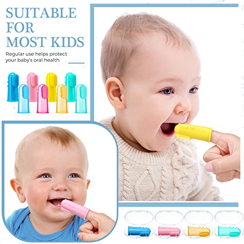 16 Adet Bebek Diş Fırçası Parmak Diş Fırçası Yürümeye Başlayan Çocuklar için Parmak Diş Fırçası Silikon Bebek Diş Fırçası Yumuşak