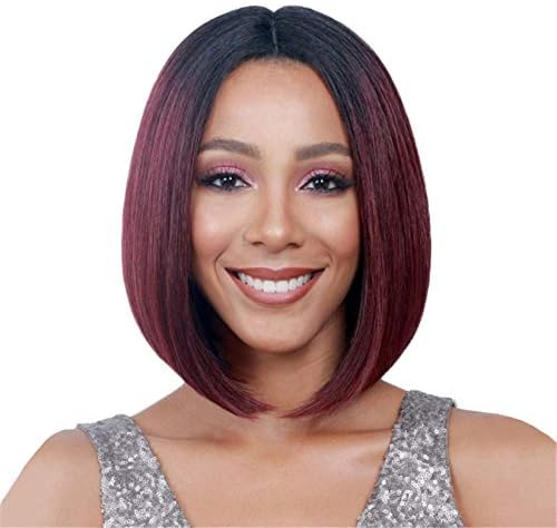 Andongnywell Saç Kısa Dantel Ön İnsan Saç Peruk Düz Bob Peruk Saç Çizgisi Doğal Peruk Siyah Kadınlar ıçin Peruk