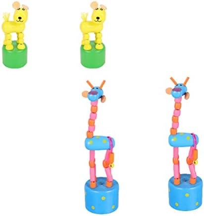 TOYMYTOY 4 Adet Hayvan Modeli Süslemeleri Çocuklar ıçin Zürafa Şekilli Sallanan Oyuncaklar Ev Dekorları