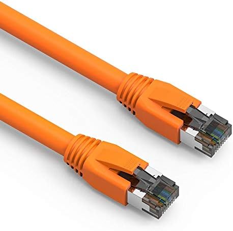SF Kablosu 10ft Cat 8 Korumalı (S / FTP) Ağ Ethernet Önyükleme Kablosu, RJ45 Fişi, 4 Çift 24AWG Telli Saf Bakır, 2 GHz'e Kadar