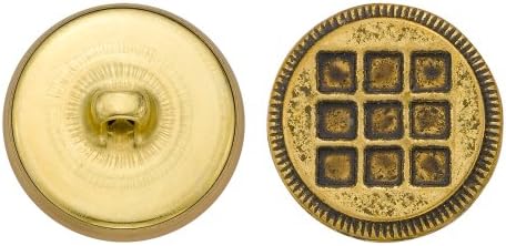 C & C Metal Ürünleri 5265 Modern Metal Düğme, Boyut 36 Ligne, Antik Altın, 36'lık Paket