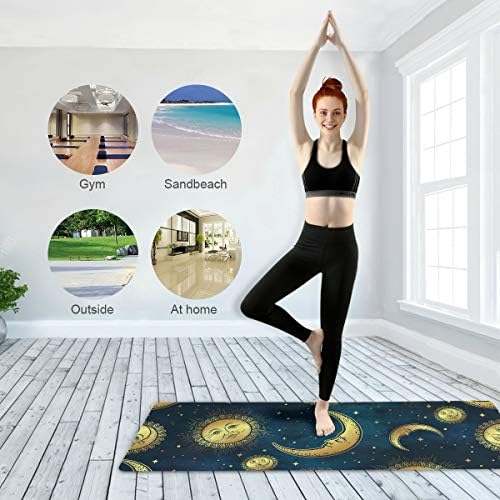 Yoga Mat Spor egzersiz matı-Ay Güneş Yıldız Çevre Dostu Seyahat Yoga Paspaslar Kaymaz Büyük Situp Pilates Paspaslar Katlanabilir