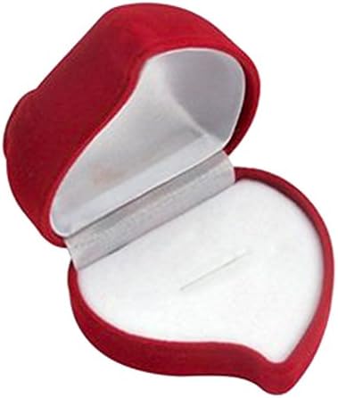MALLOFUSA Kırmızı Gül ve Kalp Şekli Yüzük Kutusu Önerisi Düğün Töreni Kadife Kılıf Yüzük Küpe Takı için