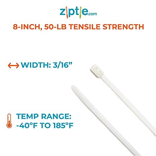 ZipTie.com 6 inç Doğal Çok Amaçlı Kablo Bağı, 45 lb Çekme Mukavemeti, UL Listeli, 100'lü Paket