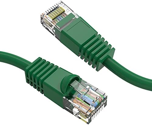 POWERFLUX Cat6 Ethernet Kablosu 100 Ft (5 Paket) - Cat6 Yama Kablosu, Cat6 Kablosu, Cat6 Ağ Kablosu, İnternet Kablosu - (Yeşil)