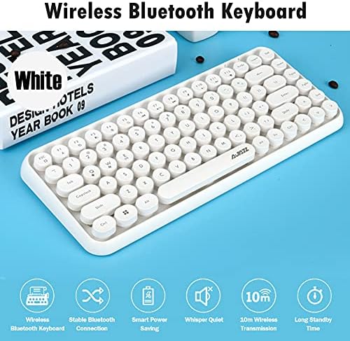 AJAZZ 308i Kablosuz Bluetooth Klavye, Kompakt 84 Tuş, Tablet Klavye, Taşınabilir Mini Klavye, iOS / Android / Windows ile Uyumlu