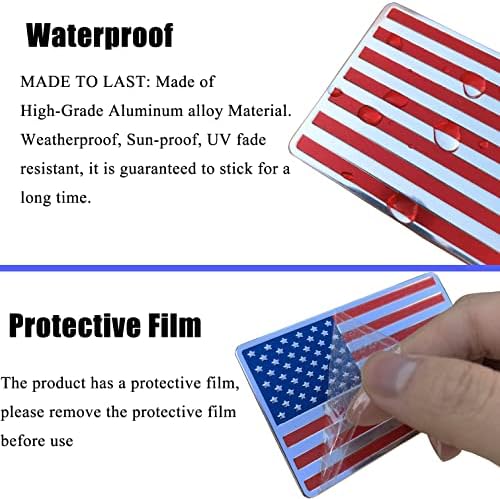 3D Metal Amerikan Bayrağı Amblem Çıkartması Amerikan Bayrağı Rozeti Sticker Otomobil Kamyon veya SUV için 3.14 x 2 (1 Çift