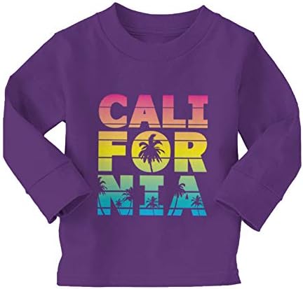 California-Neon Palmiye Ağacı Cali Yaz Bebek / Yürümeye başlayan çocuk pamuklu Jarse T-Shirt