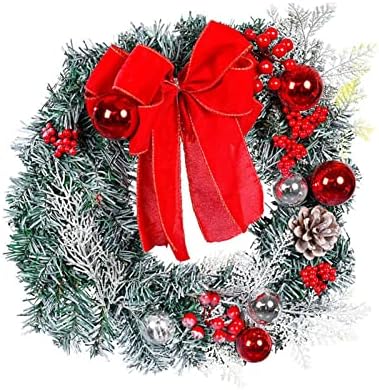 PROKTH Yapay Noel Çelenkler için Ön Kapı Süslemeleri, noel Çelenkler, Garlands & Wags, Beyaz Kış Çelenkler Tatil Trim, Parti