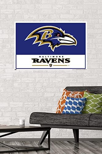 Trendler Uluslararası NFL Baltimore Ravens-Logo 21 Duvar Posteri, 22.375 x 34, Çerçevesiz Versiyon