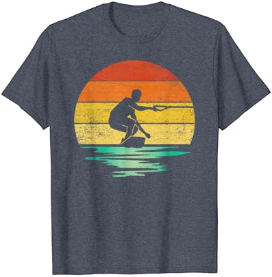 Vintage Wakeboarding Retro Günbatımı Wakeboarding T-Shirt