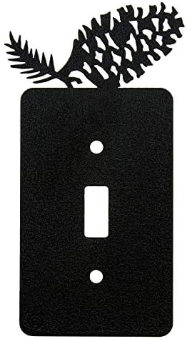Çam kozalağı geçiş ışık anahtarı duvar plakası (Tek geçiş, Siyah)