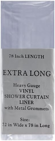 Banyo ve Daha 78 Ekstra Uzun Vinil Duş Perdesi Liner: 5-Gauge, Metal Grommets (Süper Temizle)