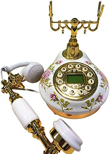 QIaoob Avrupa Vintage Telefon, Kablolu Eski Moda Antika Sabit Telefon Ev Ofis Otel Bar Dekor ıçin Arayan KIMLIĞI ıle Push Button