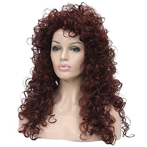 Aimole sentetik ısıya dayanıklı saç uzun kıvırcık peruk Cosplay kadın peruk (35A)