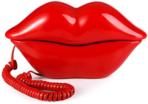 Suwimut Kırmızı Ağız Telefon, Kablolu Sevimli Seksi Dudak Telefon, gerçek Kablolu Sabit Telefonlar için Ev Ofis Dekor Hediye