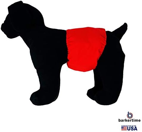 Barkertime Su Geçirmez Erkek Köpek Bezi - ABD'de Üretilmiştir-Kiraz Kırmızısı Su Geçirmez Yıkanabilir Köpek Göbek Bandı Bölgesel