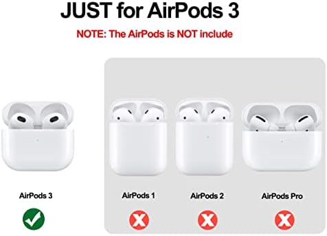 Airpods 3 Kılıf Kadın Anahtarlık Sevimli Set, MOFREE Silikon Koruyucu Kılıf Kapak ile Bling Fil Anahtarlık Apple Airpods 3rd