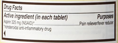 Orijinal Bayer Aspirin (NSAID) Ağrı Kesici ve Ateş Düşürücü Tablet Başına 325mg Şişe başına 500 Tablet