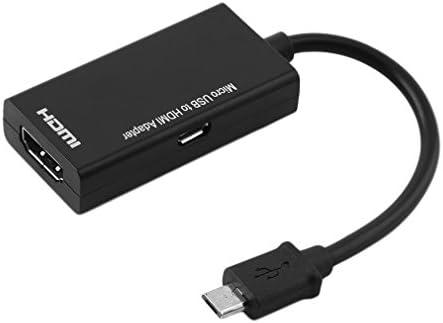 N / V Display Port Mikro USB HDMI Adaptör Kablosu Dönüştürücü Siyah 12 cm Taşınabilir Hafif Kullanımı kolay Siyah (0. 98X2.