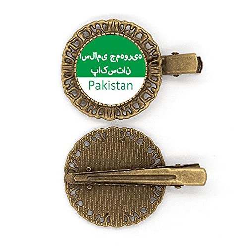 Pakistan ulusal bayrak metin amblemi saç tokası Headdress broş saç tokası Barrette