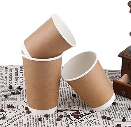 Komost Tek Kullanımlık Kahve Fincanları, Kapaklı Sıcak Kağıt Bardaklar 16 oz. Sıcak İçecekler için Kahve Fincanlarına gitmek