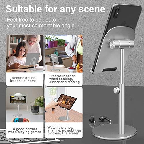 Swhatty Cep Telefonu Standı, iPad Tablet Tutucu, Tüm Metal Eğim Açısı Yüksekliği Ayarlanabilir Masa Standı, iPhone iPad 4-12.9