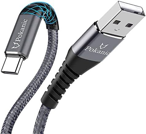 Pokanic USB C Tipi Kablo Dayanıklı Naylon Örgülü Hızlı Hızlı Şarj Kablosu USB-C'yi USB-A'ya Bağlayın Apple iPad Pro Samsung