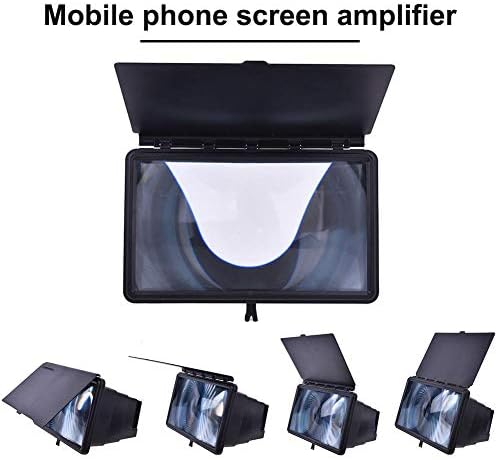 12 inç Telefon Ekran Büyüteci 3D Telefon Ekran Amplifikatörü HD video Amplifikatörü Teleskopik Braket (Siyah)