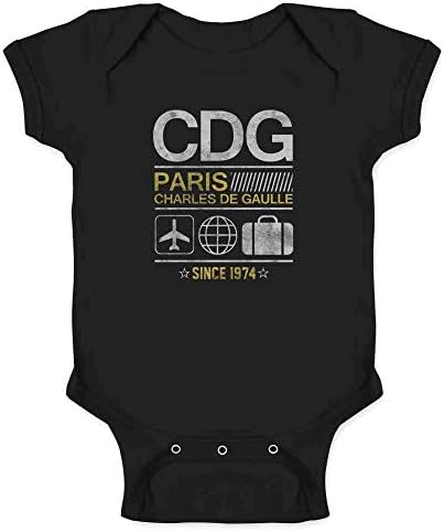 CDG Charles De Gaulle Paris Havaalanı Kodu Seyahat Bebek Erkek Bebek Kız Bodysuit