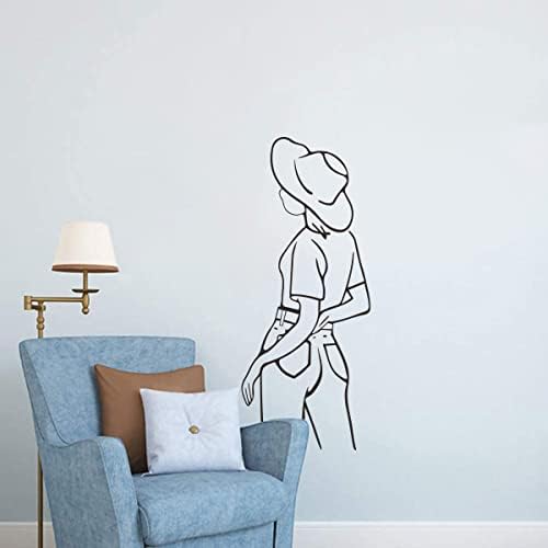 MEFOSS Güzel Kadın Siluet Duvar Çıkartması Sanat Vinil Lady Kız Duvar Çıkartmaları-10 ×23 - Peel ve Sopa Kadın Duvar Dekor