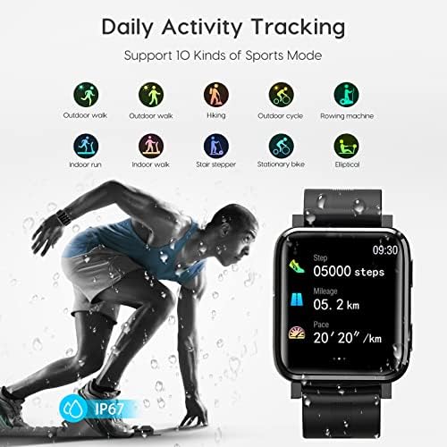 Çağrı ile akıllı saat, ATGTGA Smartwatch Erkekler Kadınlar için IP67 Su Geçirmez Spor Izci 1.54 İnç Tam Dokunmatik Renkli Ekran