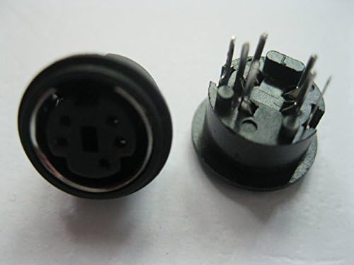 10 Adet Mini 5 Pin Dairesel DIN Konnektör Yapış ve Kilit Dikey Mini-DIN
