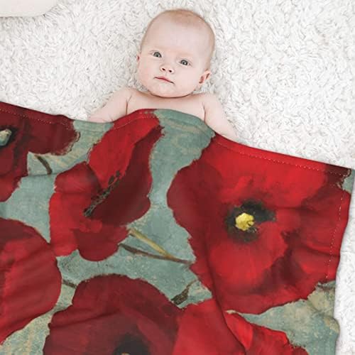 El Boyalı Çiçek Baskı Bebek Battaniyeleri, Bebek Kundak Battaniyesi, Peluş Polyester Kumaş, 30 X 40 İnç