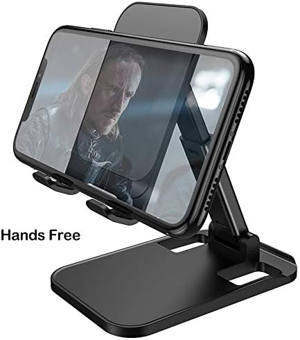 SHEROKEE Tamamen Katlanabilir Cep Telefonu Tutacağı ve Tablet Standı, Yükseklik Açısı Ayarlanabilir, Tüm Mobil Cihazlarla Uyumlu,