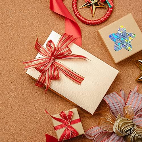 Yeahii 500 pcs Gökkuşağı Noel Çıkartmalar Etiketler Rulo Kalp Yıldız Noel Dekoratif Mühür Sticker için Kartları Hediye Zarflar