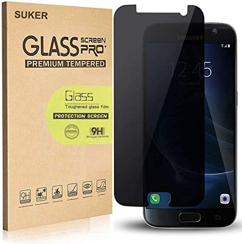 [2-Pack] ıçin Galaxy S7 Gizlilik Anti-Casus Temperli Cam Ekran Koruyucu, SUKER[9 H Sertlik] [Anti-Parmak İzi] [Çizilmeye Dayanıklı]