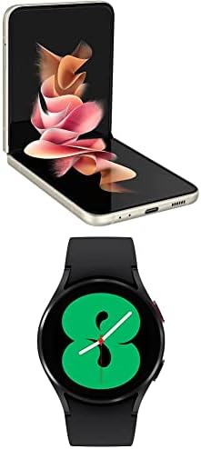 Samsung Galaxy Z Flip 3 5G Fabrika Kilidi, Samsung Galaxy Watch 4 44mm ile Krem