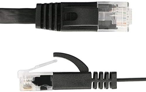 Cat 6 Düz Ethernet Kablosu Kablo Klipsli 50ft Siyah-İnce Uzun Ağ Kablosu-Hızlı Ethernet Yama Kablosu-Bağlantısız Rj45 Konnektörlü-50
