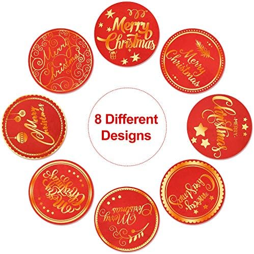 500 Parça Noel Yuvarlak Çıkartmalar Etiket Çıkartmaları Daire Etiket Mühür Etiket Zarf Çanta Süslemeleri için Kar Tanesi Noel