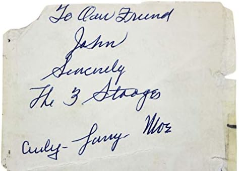 Moe Howard 3 StoogesArkadaşımıza Otantik İmzalı 3. 85x5 Fotoğraf JSA