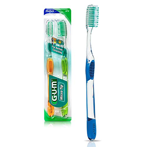 Butler G-U-M Mikro Uçlu Diş Fırçası, Tam Kafa, Orta 472, 2 diş fırçası